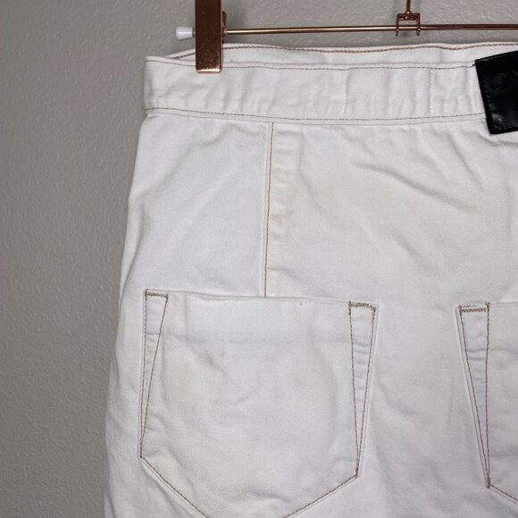 One Teaspoon Wild Thing Skirt Size 25 XS White Denim Festival Wrap Mini Jean - Picture 5 of 9